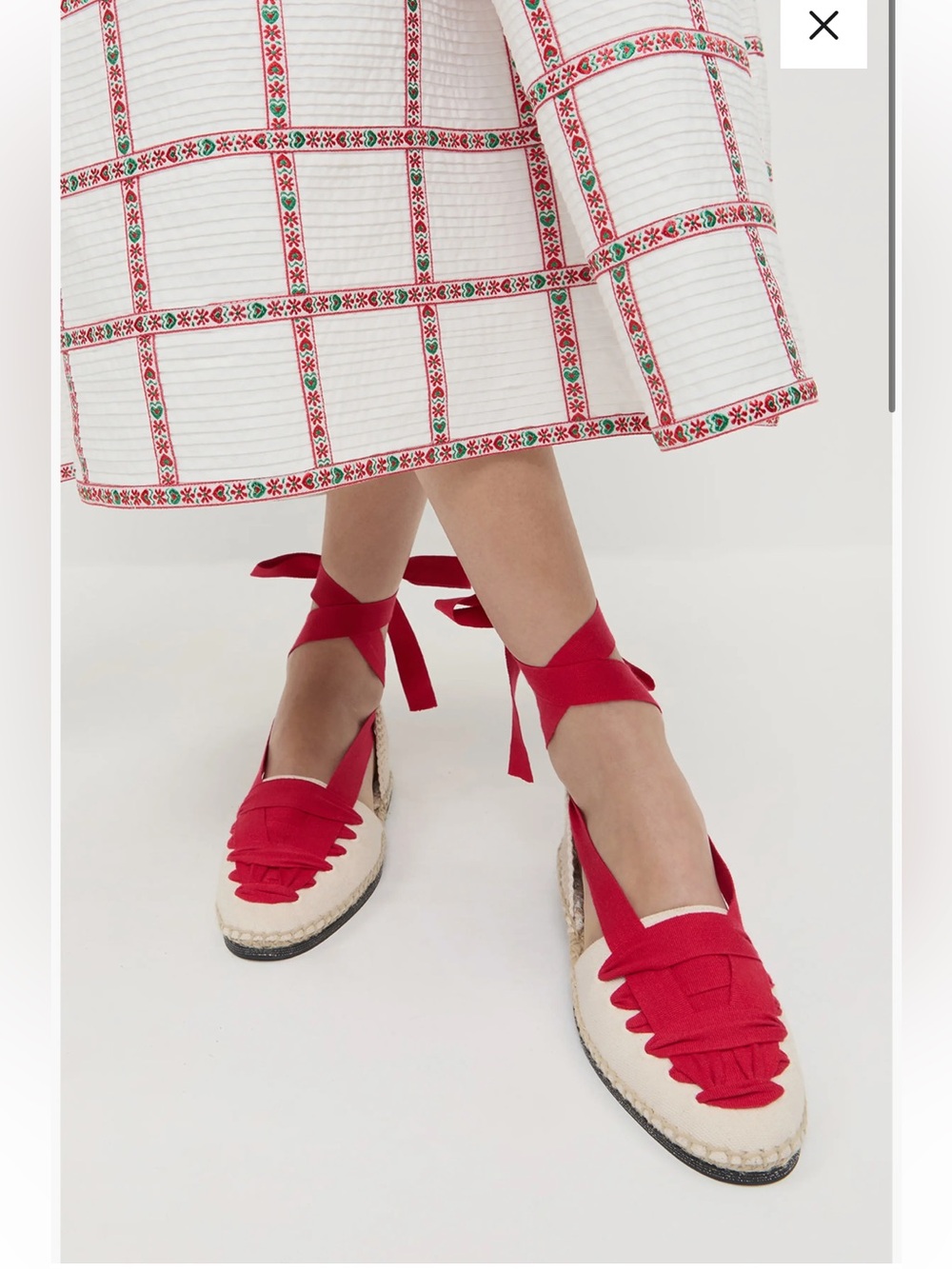 NWB Loeffler Randall RED WILSON ANKLE WRAPPED ESPADRILLE Size 7.5